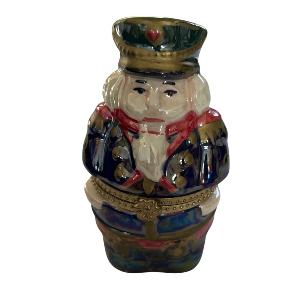 Porcelain Nutcracker-Themed Music Box With Dancing Couples Scene